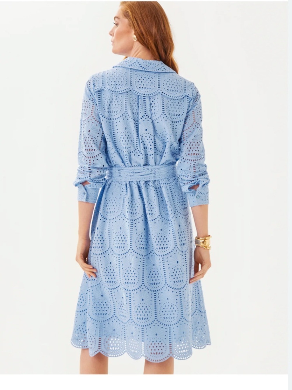 NWT 16 Lilly Pulitzer Eira Eyelet Midi Shirtdress dress In Jacaranda blue. - Picture 3 of 5